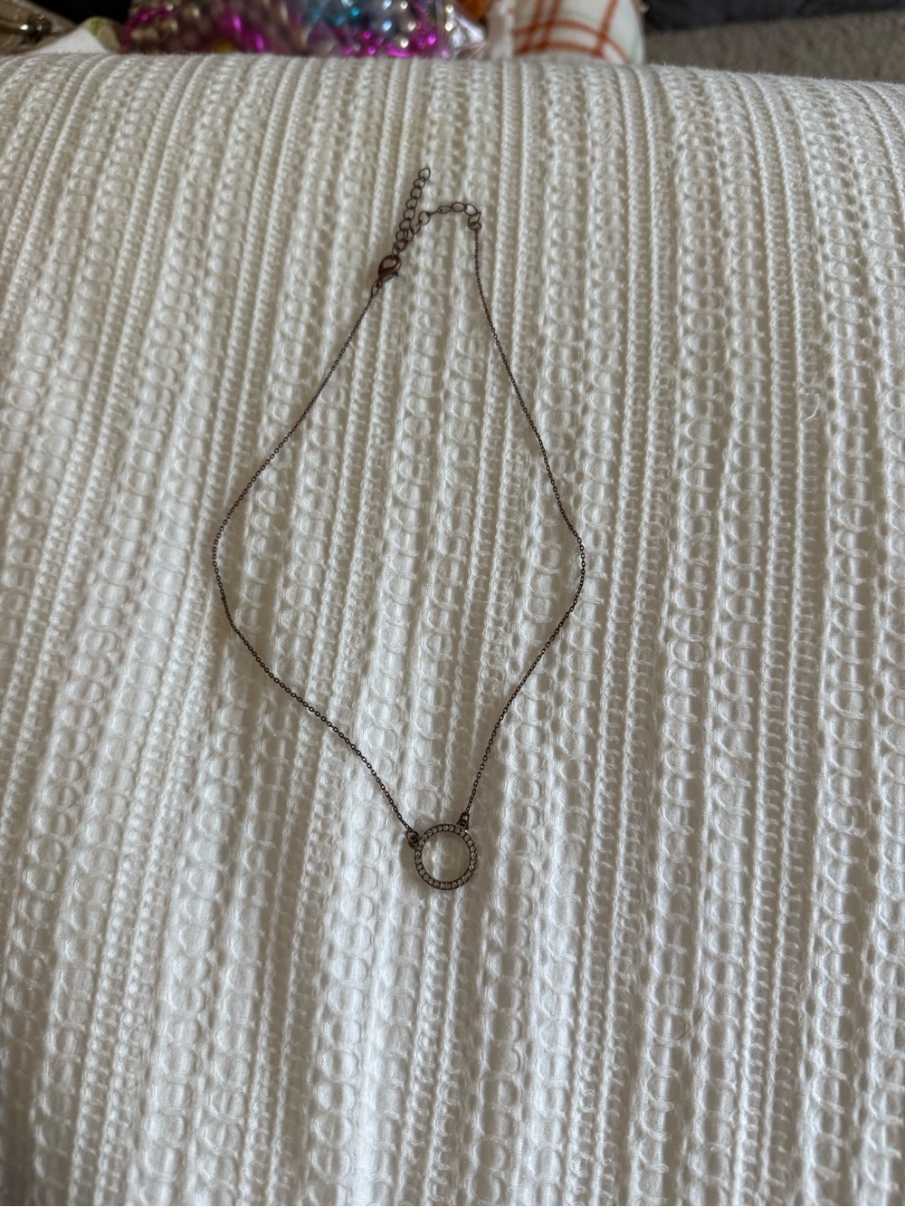 Delicate Circle Pendant Necklace in Silver